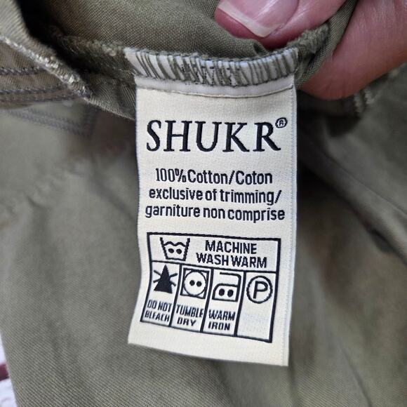 Shukr Tunic Shirt Womens M Olive Green Embroidered Long Sleeve Modest Cotton Top - Picture 6 of 14